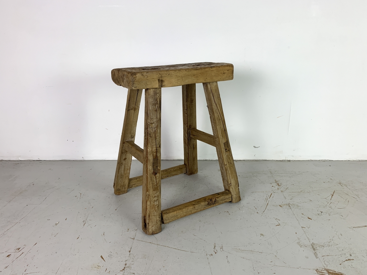 Rustic wooden stool W302 - Lovely & Co.